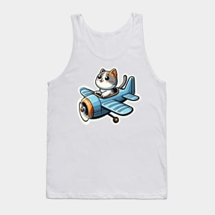 kitty on an airplane Tank Top